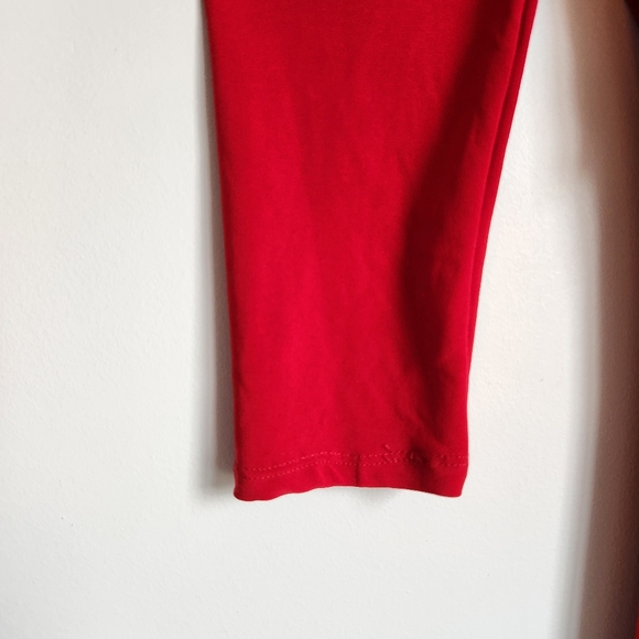 Lauren Ralph Lauren Size 8 Red Faux Wrap Long Sleeve Dress Knee Length Stretchy - Picture 4 of 12